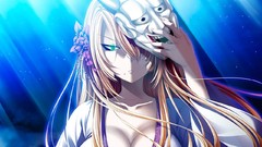 Artist long hair green eyes game cg