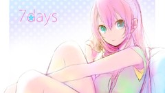 Artist pink hair long hair blue eyes vocaloid megurine luka 