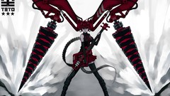 Artist red eyes guitars anime girls short hair utau kasane teto 