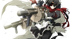 Artist Ribbons drawings scarfs long hair anime girls green eyes 