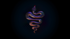 Artistic digital snakes silver