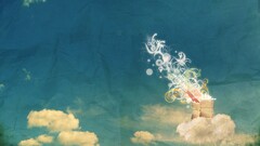 artwork abstract blue background clouds