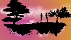 Artwork abstract silhouettes