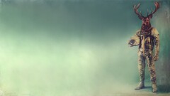 artwork astronaut digital art fantasy art deer concept art Space