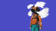 Artwork blue background