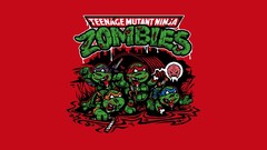 artwork brain humor red background red blood zombies gore