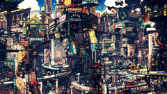 Artwork cityscapes buildings fantasy