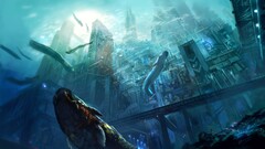 artwork concept art City underwater Sea fantasy art digital art