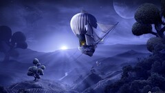artwork Desktopography vehicle Airships nature sky landscape