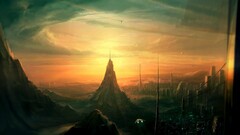 artwork digital art fantasy art City futuristic science fiction