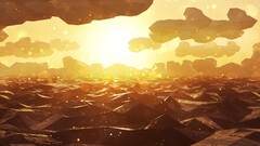 artwork digital art fantasy art concept art orange Mountains Sea