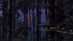 Artwork digital art fantasy art tree house treehouses the tree 