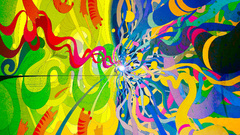 artwork digital art surreal shapes psychedelic colorful