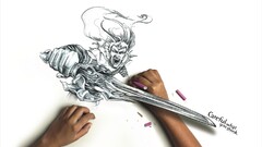 artwork drawing sword Pencils