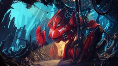 artwork fantasy art concept art robot mech red cyan