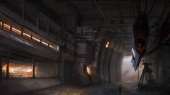 Artwork fantasy art futuristic battleships Christian Quinot