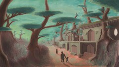 artwork fantasy art Trees brown