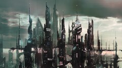 artwork futuristic City concept art futuristic city digital art