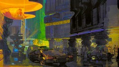 Artwork futuristic Future Cars future cities Syd Mead