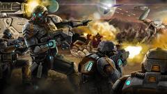 Artwork futuristic weapons battles
