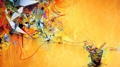 artwork origami abstract shapes paper digital art colorful