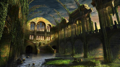 Artwork ruins post-apocalyptic