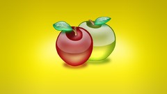 Artwork simplistic multicolor fruits