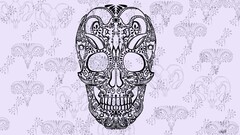 artwork skull digital art pattern white white background