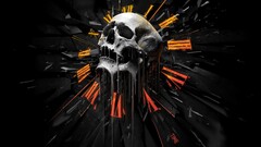 artwork skull orange fantasy art clocks concept art digital art