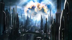 artwork Space digital art concept art planet explosion Stars