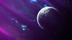artwork Space space art planet purple digital art render
