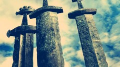 artwork sword outdoors metal