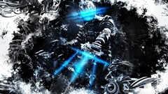 artwork video games dead space Isaac Clarke horror Space blue