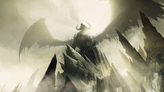 artwork wings dragon stones fantasy art low-angle guild wars 2