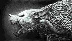 Artwork Wolves Monsters grayscale