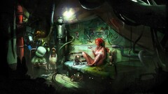 artwork Women redhead video games