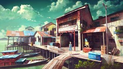 Asia artwork towns