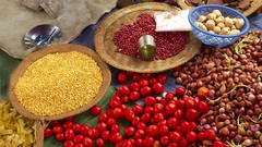 Asia tomatoes travel baskets market streets Myanmar