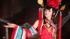 Asians bangs cosplay detached sleeves