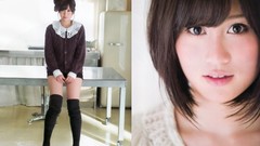 Asians brown eyes brunettes short hair atsuko maeda knee socks 