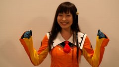 Asians girl brunette orange