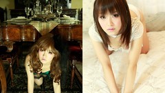 Asians Japanese Girl and Geisha Friend