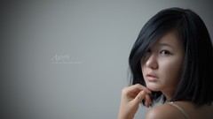 Asians models black hair demons Korean Ryu Ji Hye