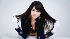 Asians models black hair Korean Cha Seon Hwa