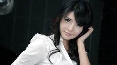 Asians models black hair Korean Cha Seon Hwa