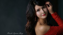 Asians models black hair Korean Cha Seon Hwa