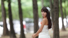 Asians models black hair Korean Cha Seon Hwa