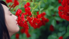 Asians models black hair Korean girls in nature Choi Ji Hyang