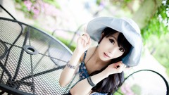 Asians models black hair Korean Im Soo Yeon