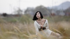Asians models black hair Korean Ryu Ji Hye